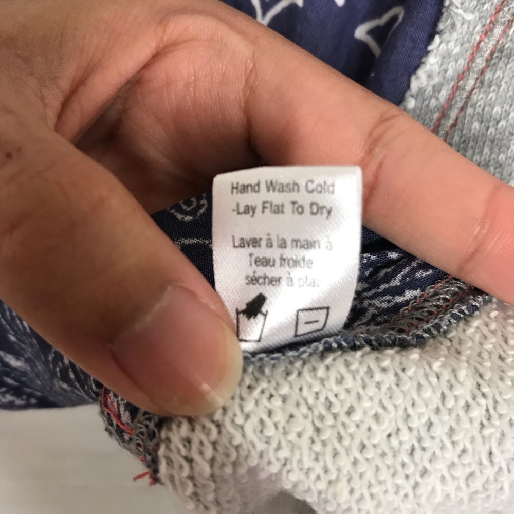 One September Gray Blue Patchwork Aztec Sweater - Picture 6 of 6